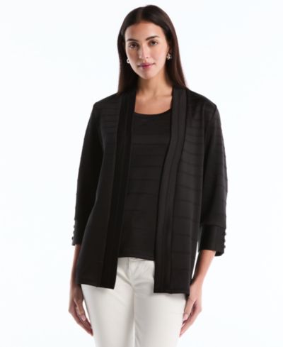 Rafaella Petite Ottoman Knit Cardigan Sweater