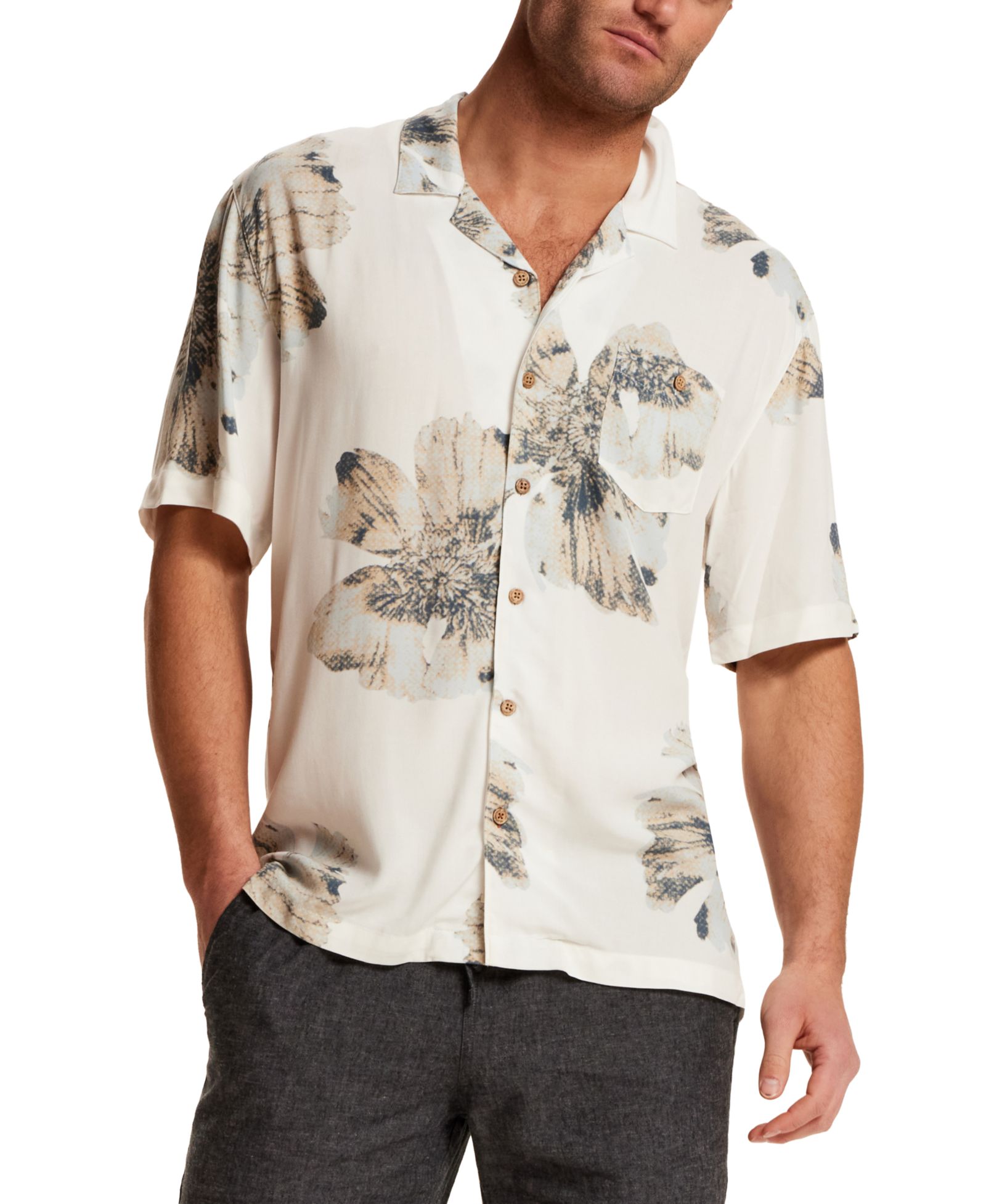 Weatherproof Vintage Men's Short-Sleeve Button Down Camp Shirt