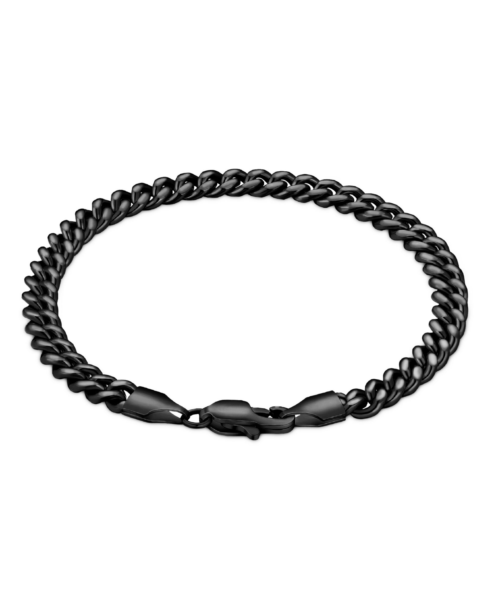 Rhona Sutton Мужской браслет Curb Chain из черненой нержавеющей стали
