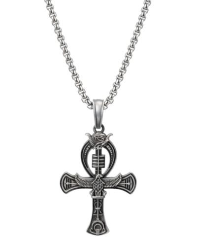 Rhona Sutton Men's Stainless Steel 22" Imperial Empire Pendant Necklace