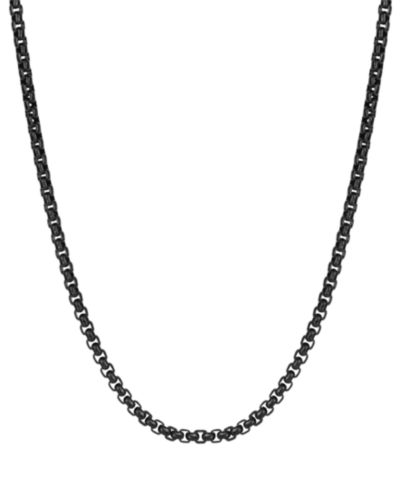 Мужская стальная цепочка Rhona Sutton Black Plated 24" Rolo Chain Necklace
