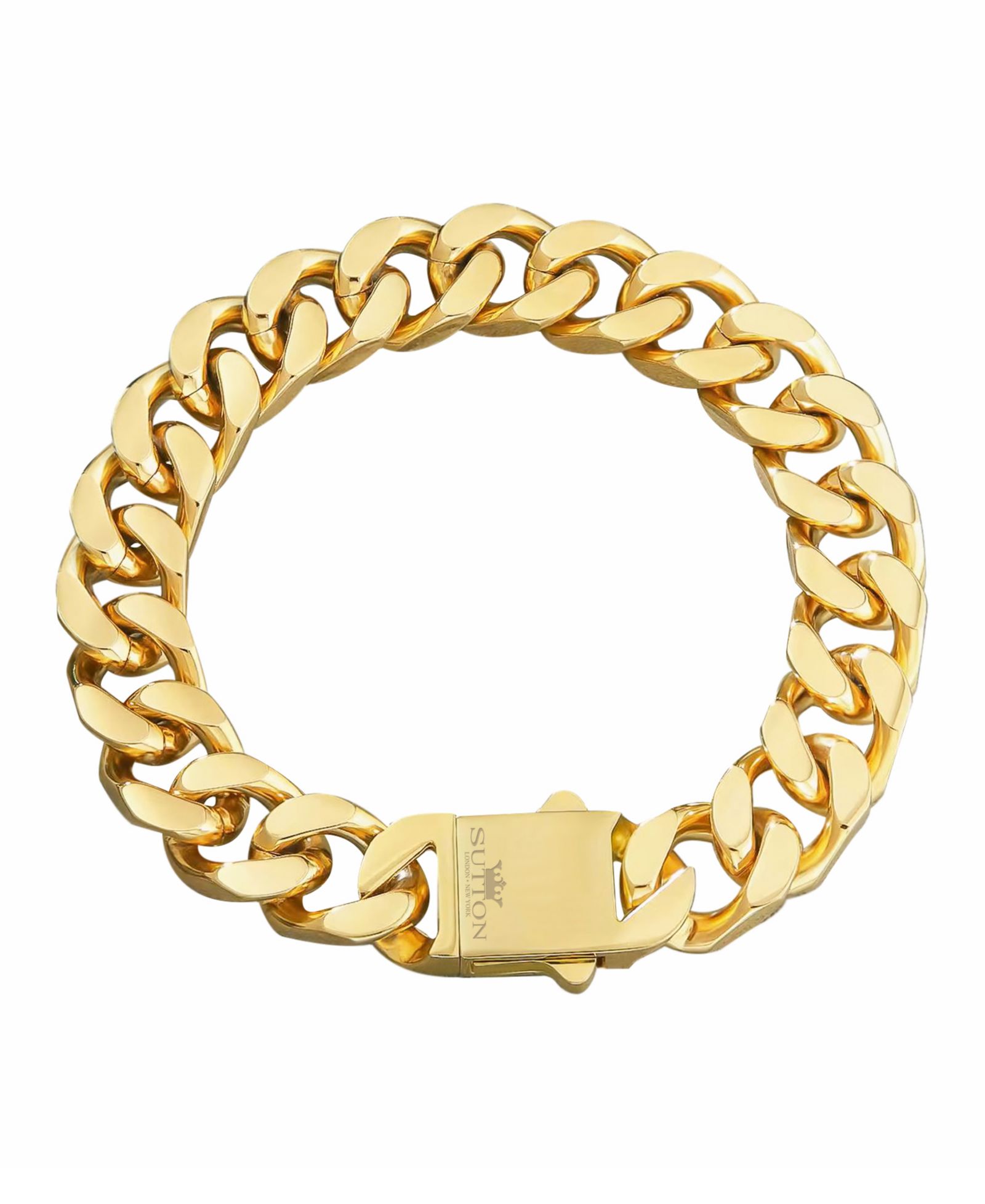 Мужской браслет Rhona Sutton Cuban Chain из нержавеющей стали с покрытием 18k Gold