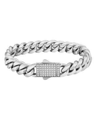 Мужской браслет Rhona Sutton Men's Cuban Stainless Steel Chain Bracelet