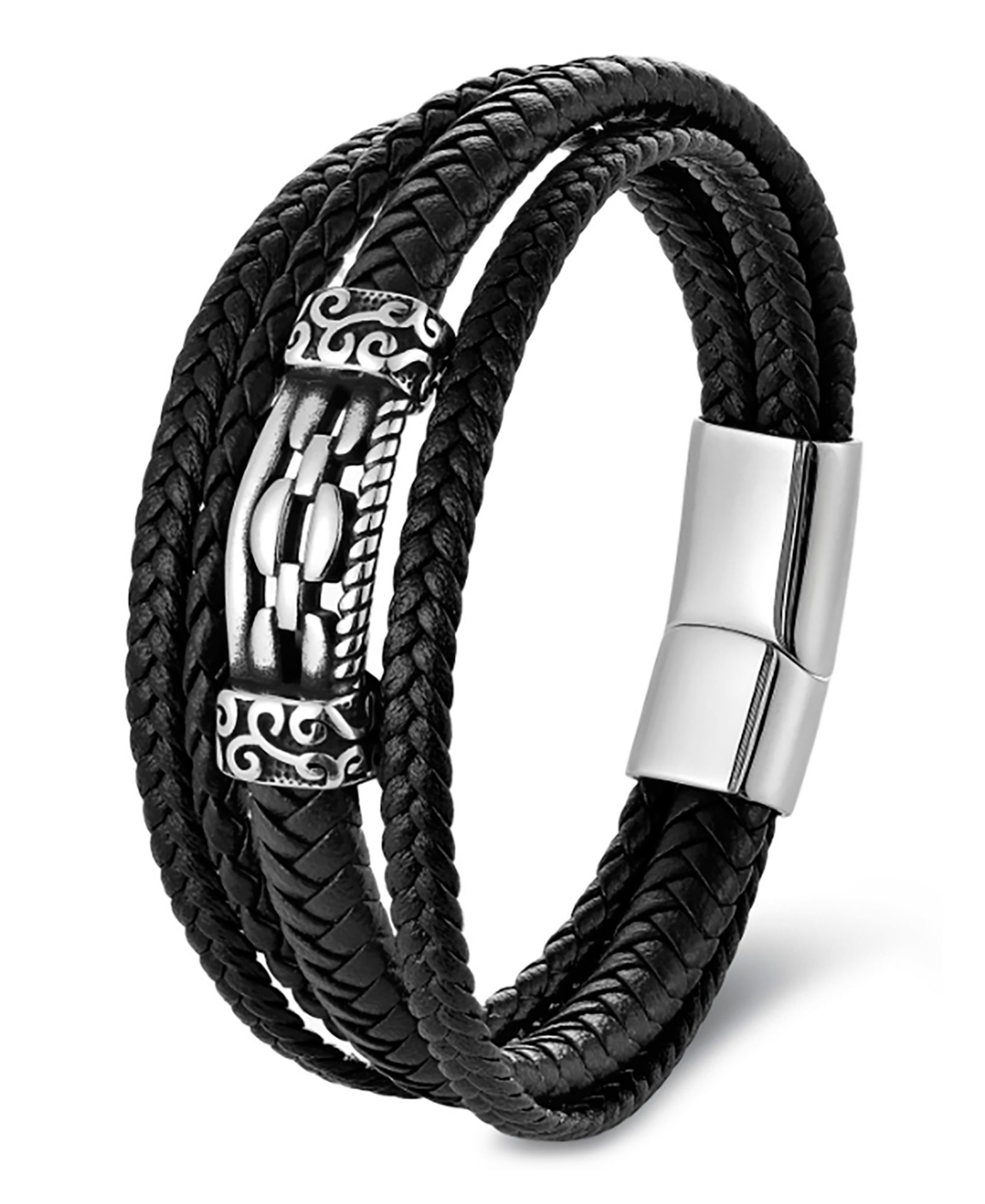Мужской браслет Rhona Sutton Nexara Leather & Stainless Steel