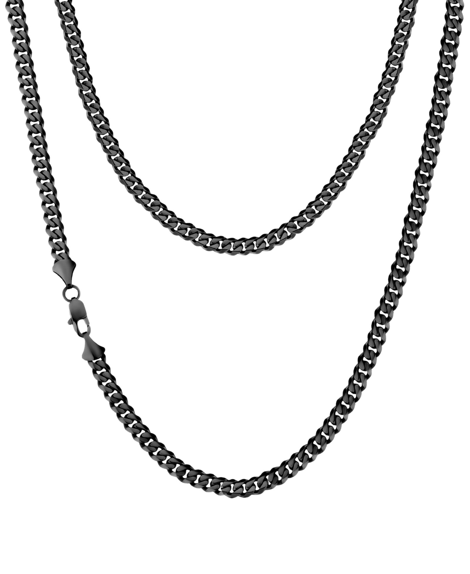 Цепочка-ожерелье Rhona Sutton Men's Black Plated 22" Stainless Steel Miami Cuban