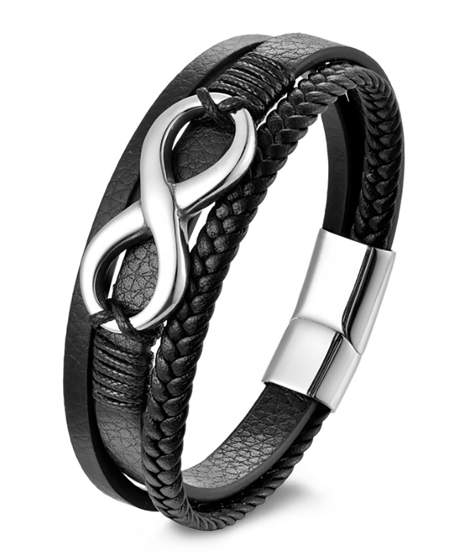 Rhona Sutton Men's Eterna Leather & Stainless Steel Bracelet
