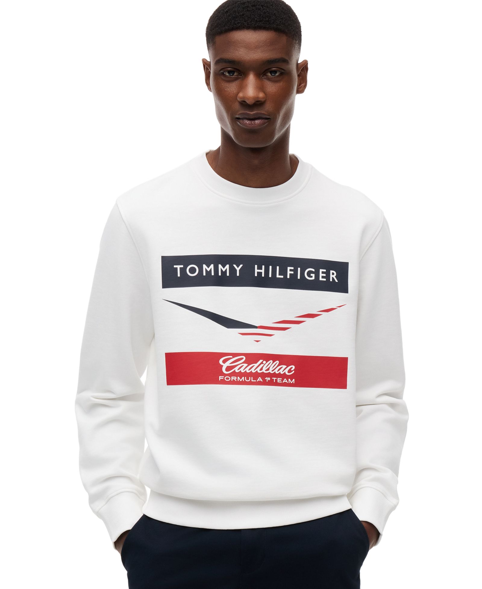 Tommy Hilfiger x Cadillac F1® Men's Chevron Logo Crewneck