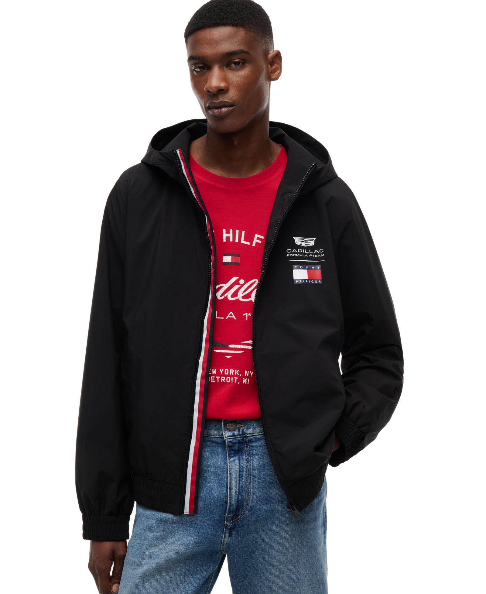 Tommy Hilfiger x Cadillac F1® Men's Script Hooded Windbreaker Jacket