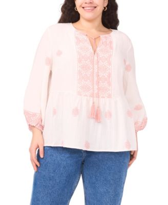 Vince Camuto блузка Peasant Plus Size с завязками на шее