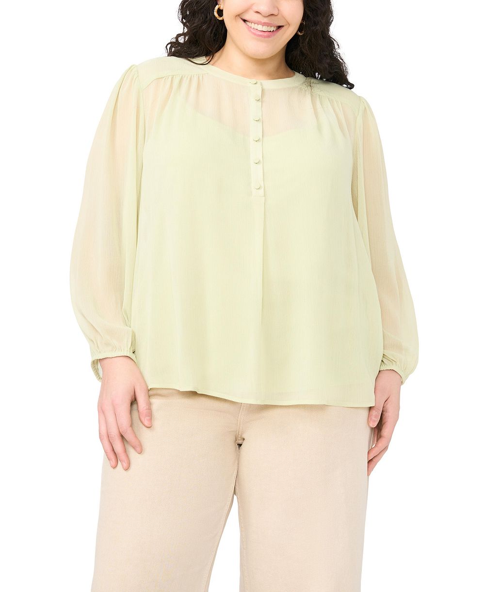 Женская блузка Vince Camuto Plus Size Half Placket Shirred Yoke