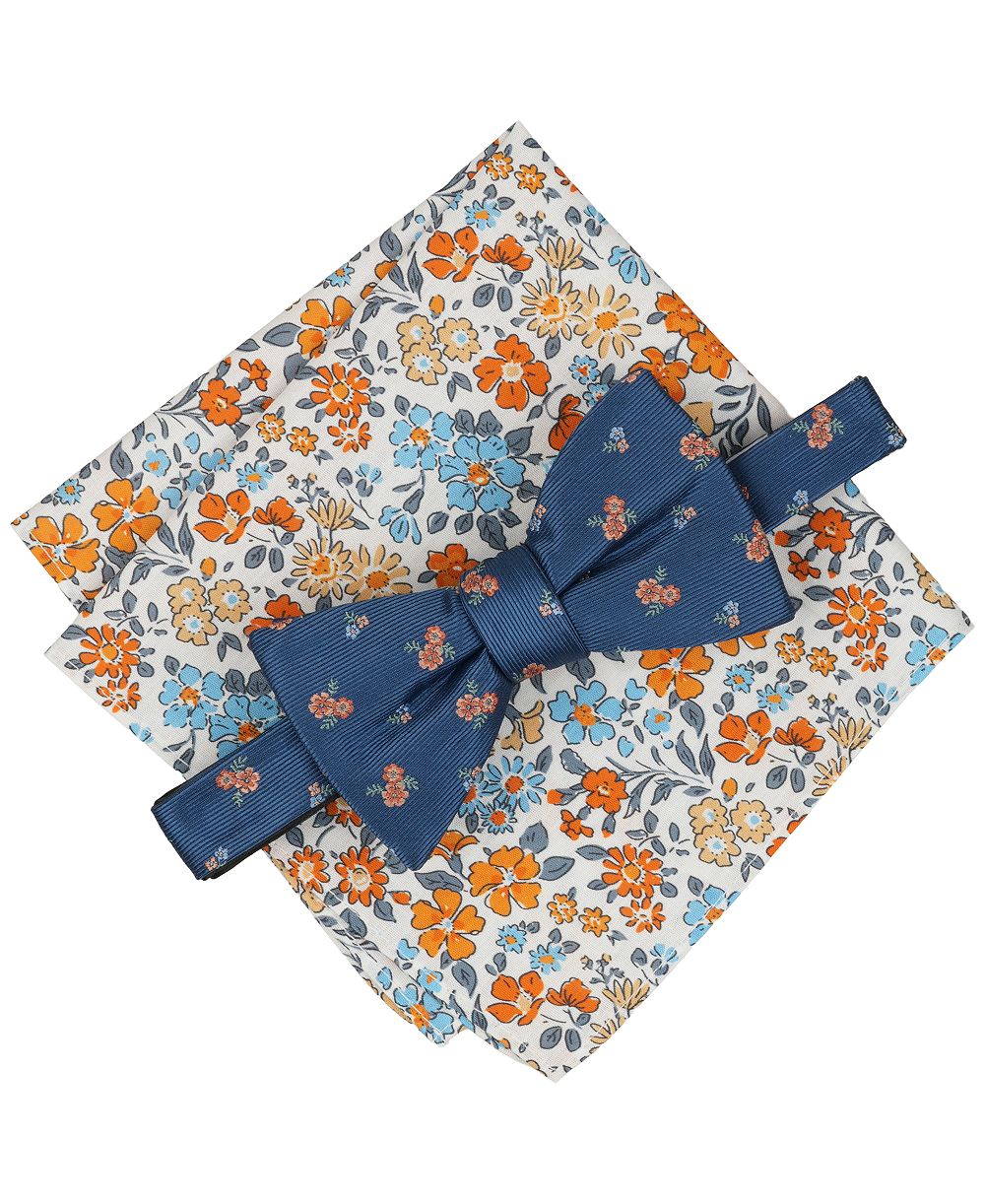 Bar III Men's Rubin Floral Bow Tie and Pocket Square, 2-Piece Set, Macy's Exclusive