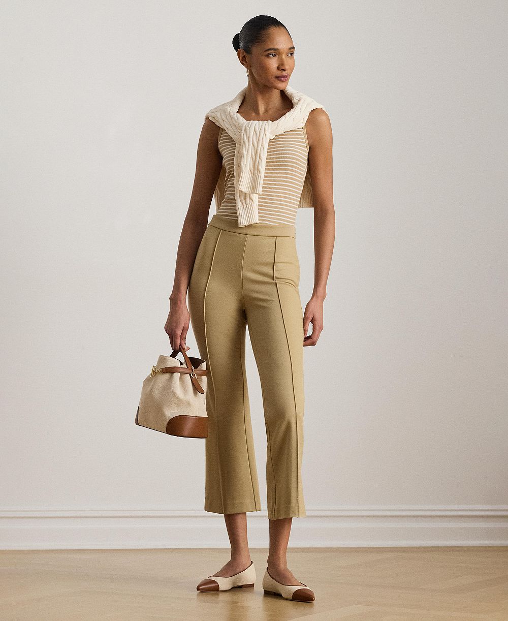 Lauren Ralph Lauren Women's Twill Flare Ankle Pants