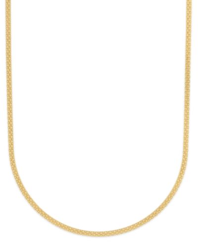 Macy's Men's Polished Bismark Chain Necklace in 14k Gold Over Sterling Silver