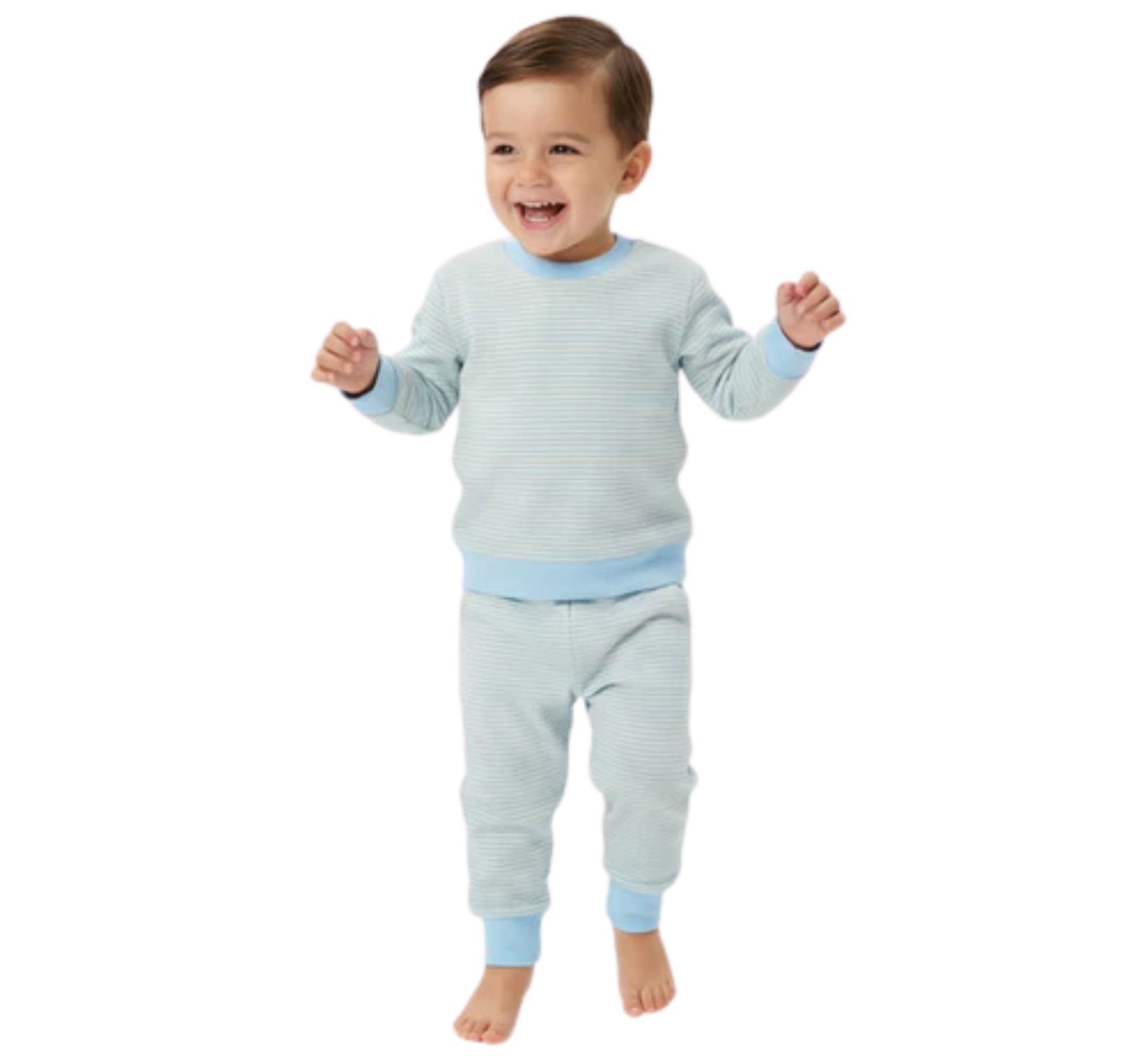 Motette Toddler Boys Seaside Stripe Lounger Bamboo Sweatsuit
