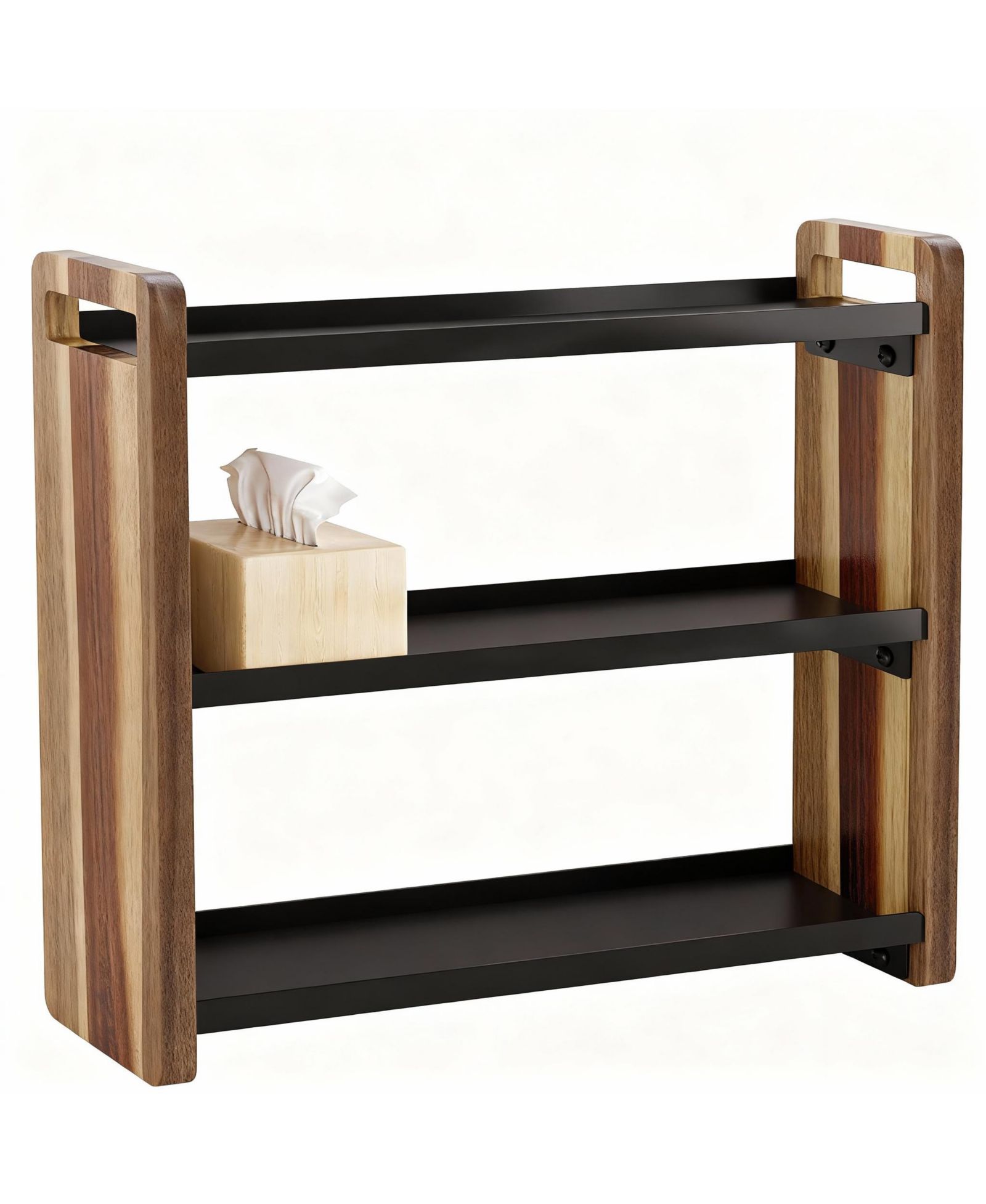 YIGII Solid Wood 3-Tier Organizer: Multi-Purpose for Bath & Kitchen