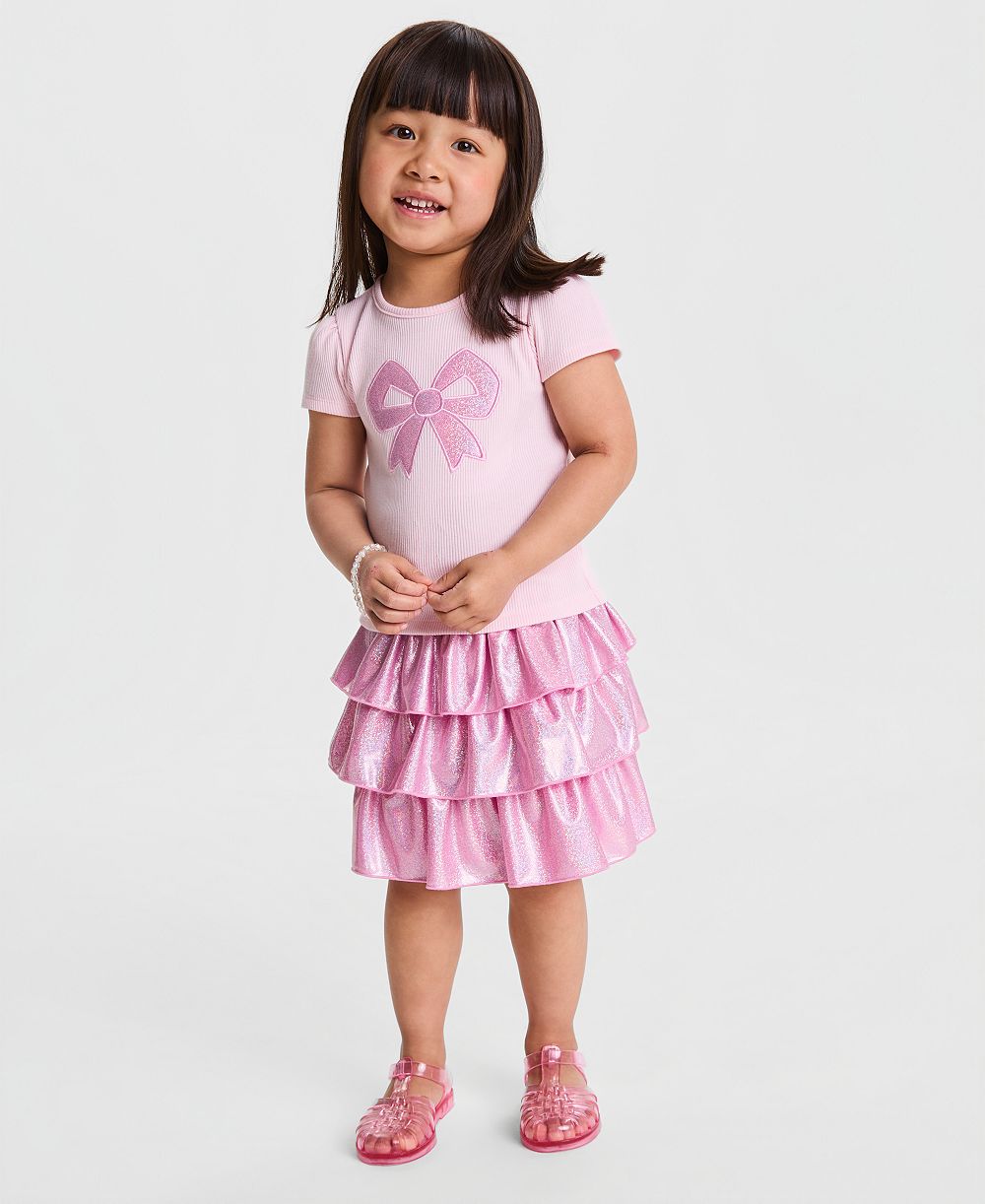 Epic Threads  Toddler Girls' 12M-5T T-Shirt and Sparkle Tiered Skort, 2-Piece Set, Macy's Exclusive