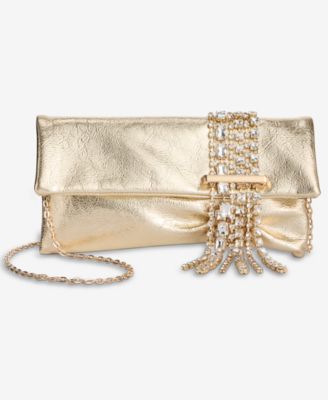 I.N.C. International Concepts Crystal Fringe Evening Clutch Handbag