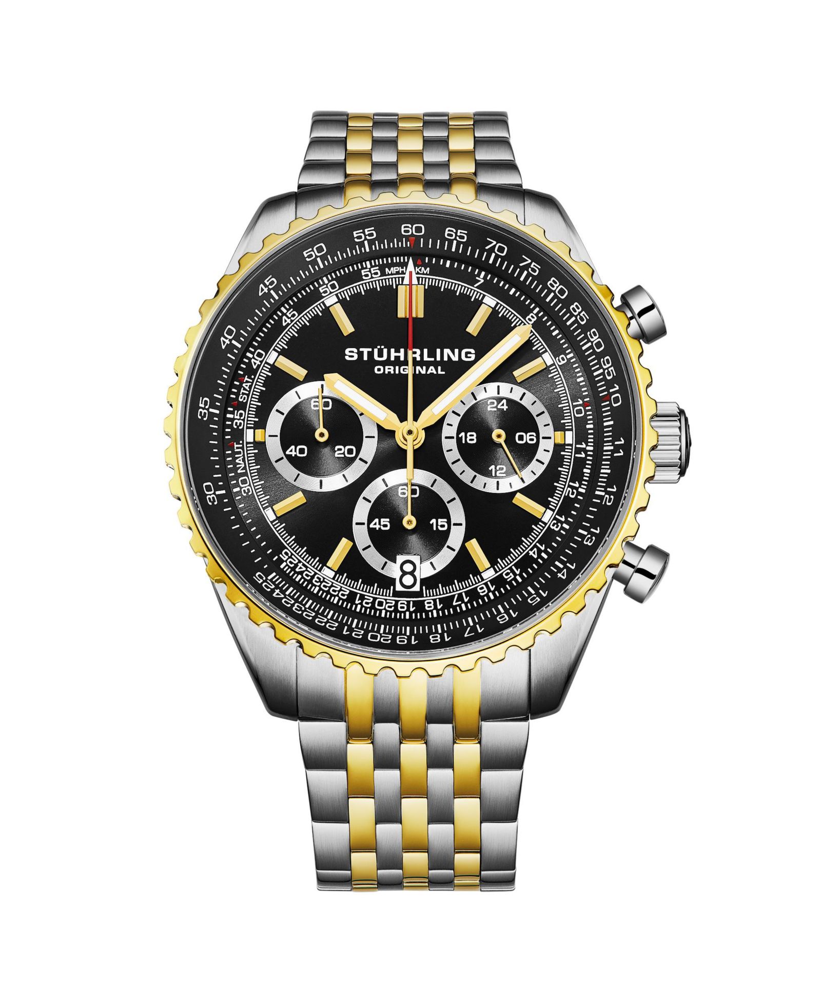 Stuhrling часы кварцевые Men's 1010B хронограф, 42mm нержавеющая сталь, стальной браслет