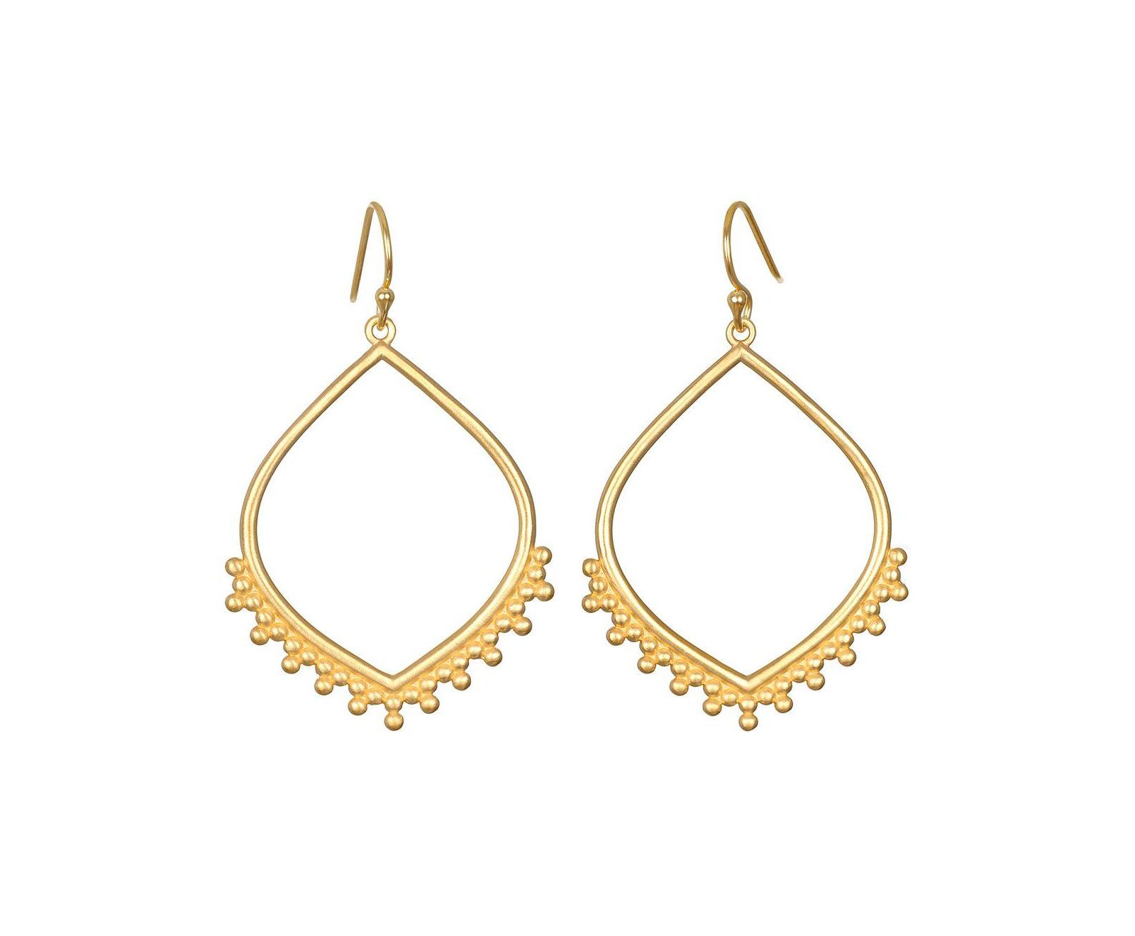 Satya Jewelry Серьги-кольца с лепестками лотоса