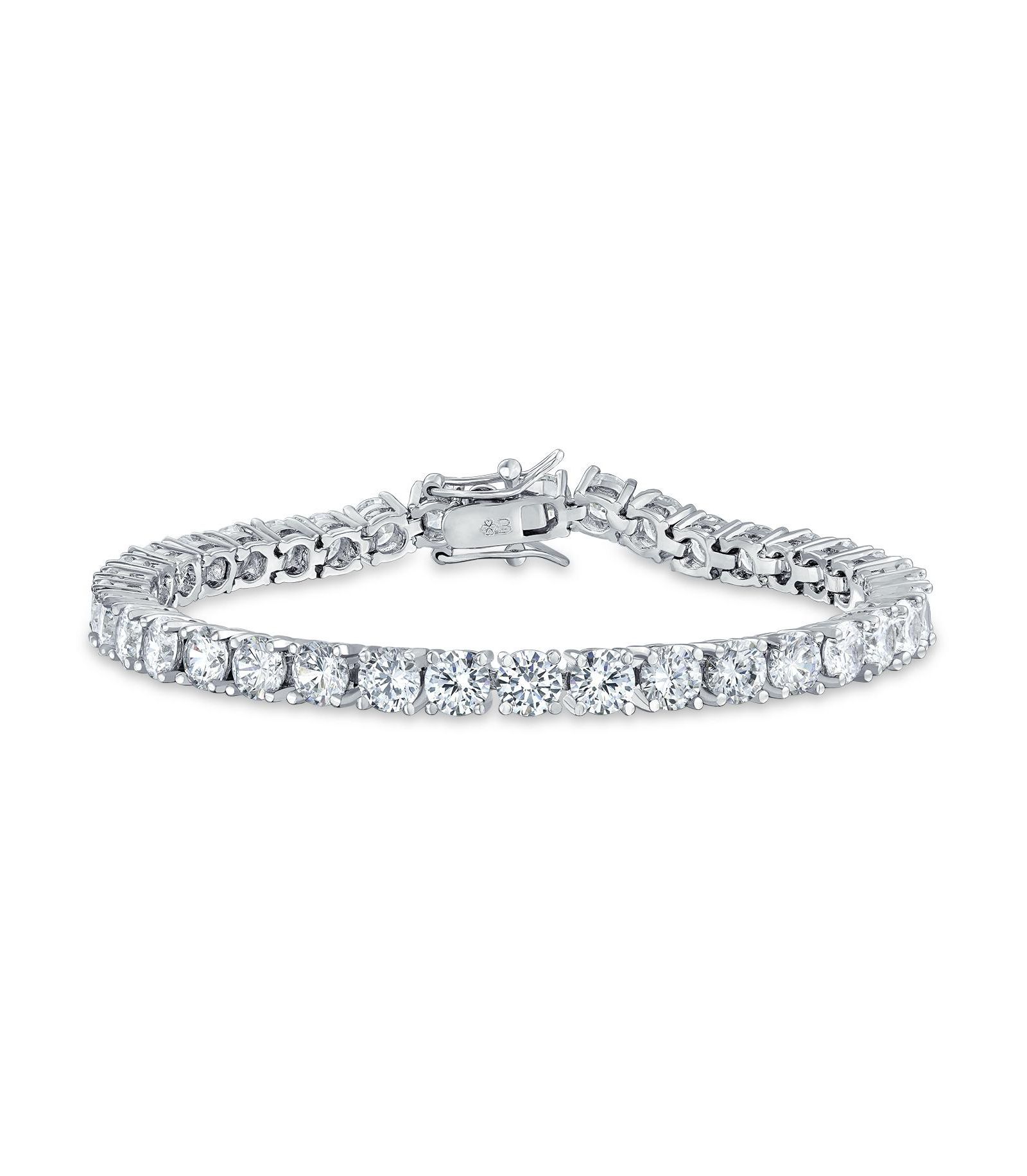 Браслет Bling Jewelry Classic 20CT CZ Solitaire Tennis 925 Sterling Silver 8 Inch