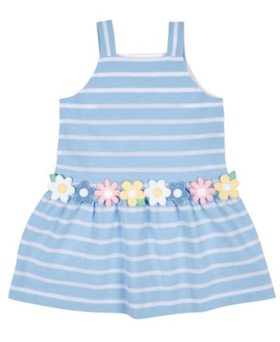 Florence Eiseman Детский Stripe Knit Dress With Mulitcolor Flowers