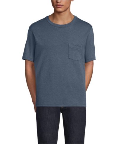 Lands' End Мужская хлопковая футболка с карманом
