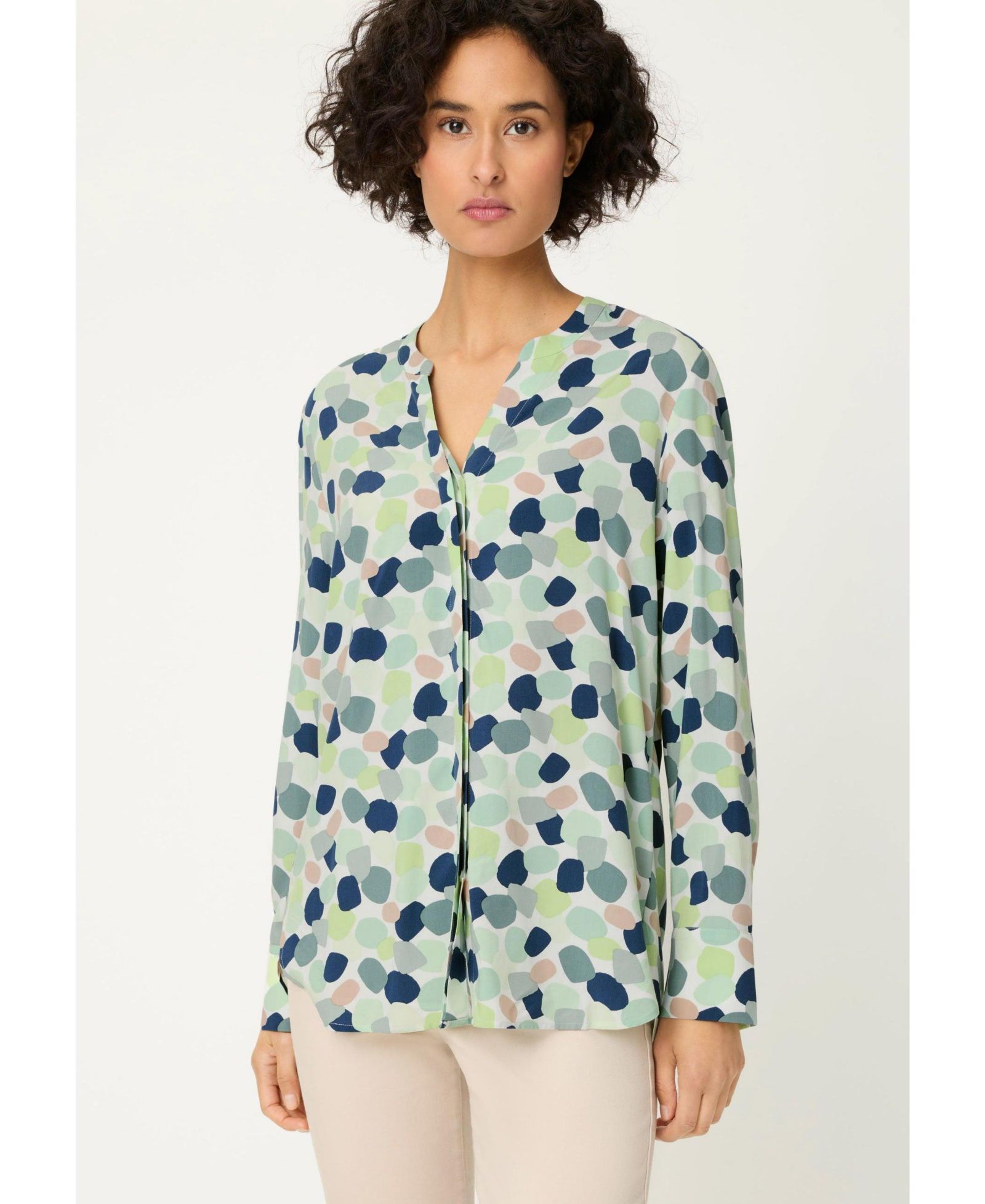 Olsen Women's Blot Print Blouse Tops