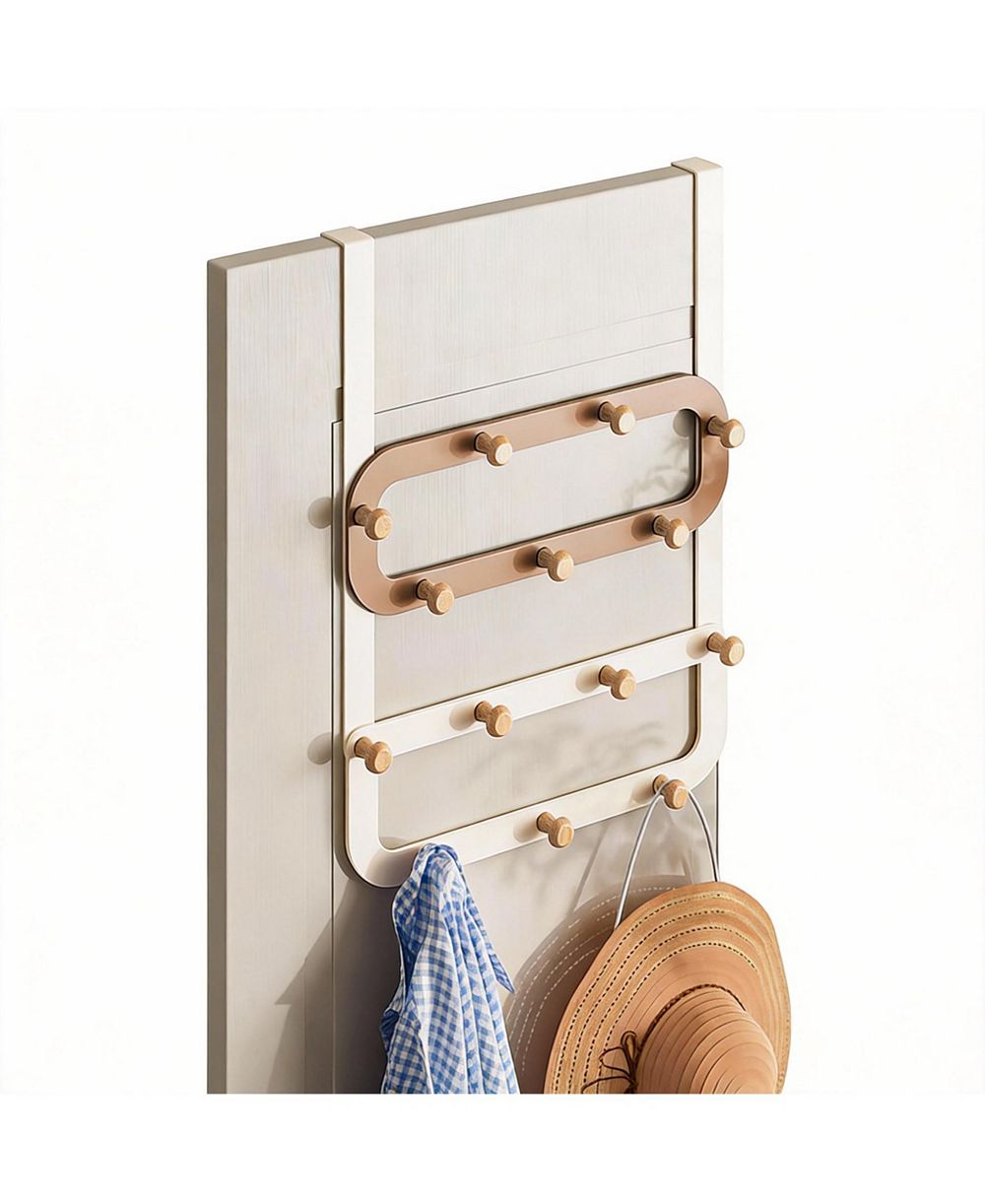 YIGII 14 Hooks Door Rack - Quiet, Ergonomic, Protective, Modern