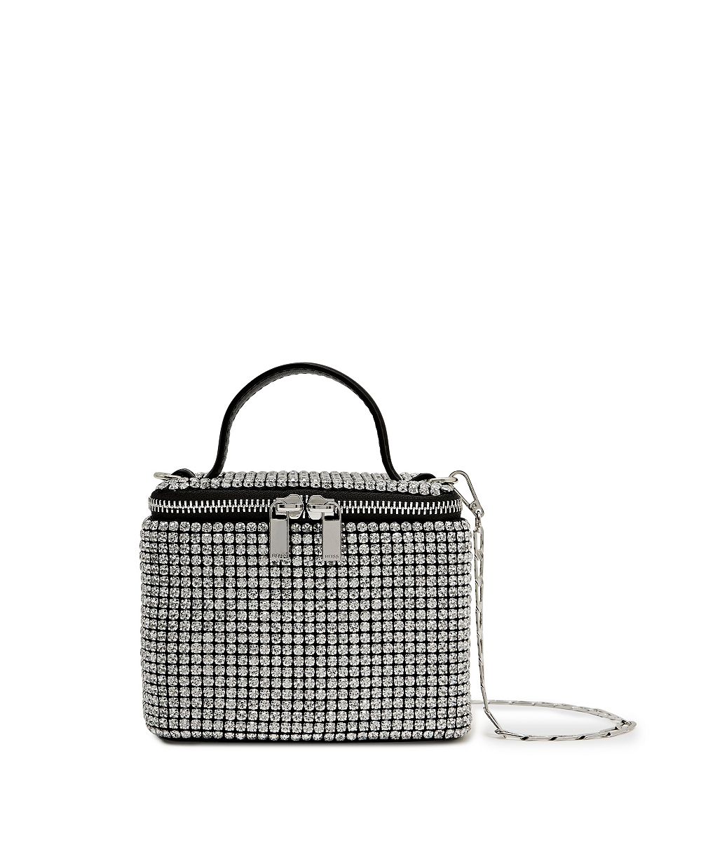 REISS Mini Van Embellished Crossbody Rhinestone Handbag