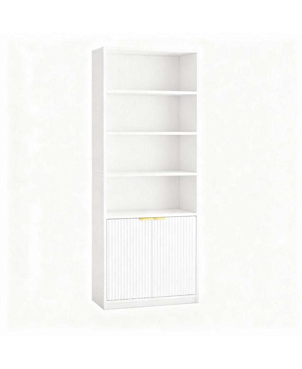YIGII 72" Tall Bookshelf with 6 Shelves & Cabinets for Home Decor