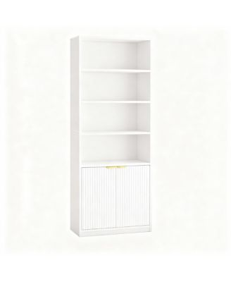 YIGII 72" Tall Bookshelf with 6 Shelves & Cabinets for Home Decor