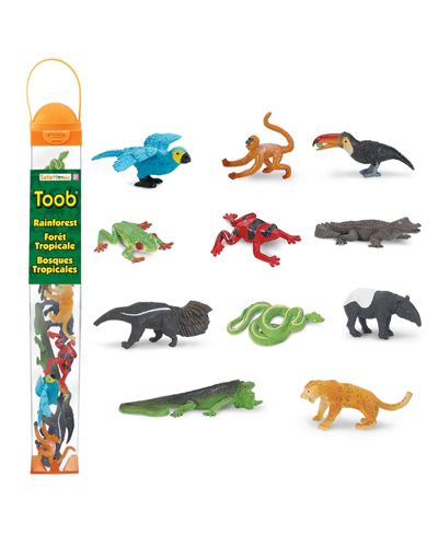 Safari Ltd. Rainforest Hand-Painted 11-Piece Figurine Toob, Ages 3+