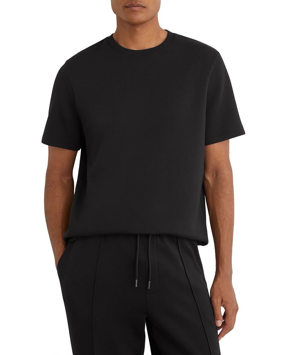 REISS мужская футболка из замши, современный крой