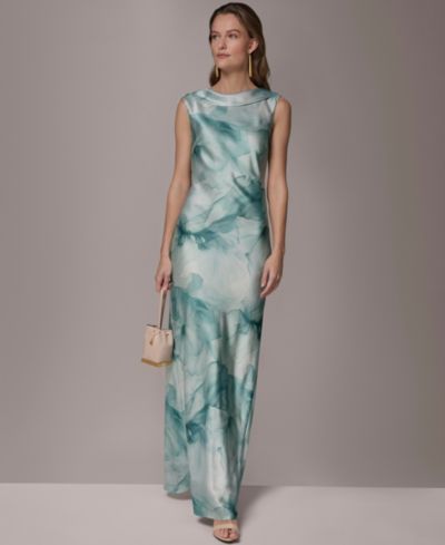 Donna Karan New York Женское вечернее платье без рукавов с принтом