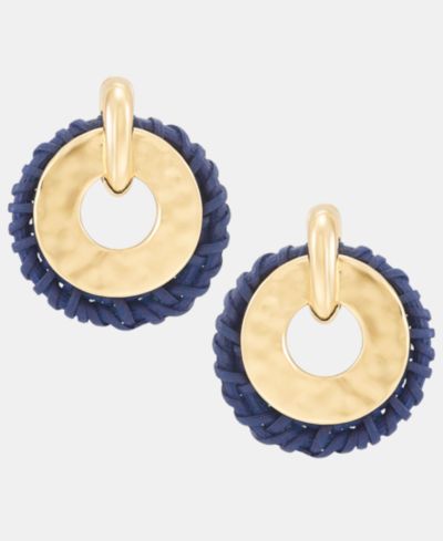 Style & Co серьги-дверные молотки с плетеным золотистым дизайном
