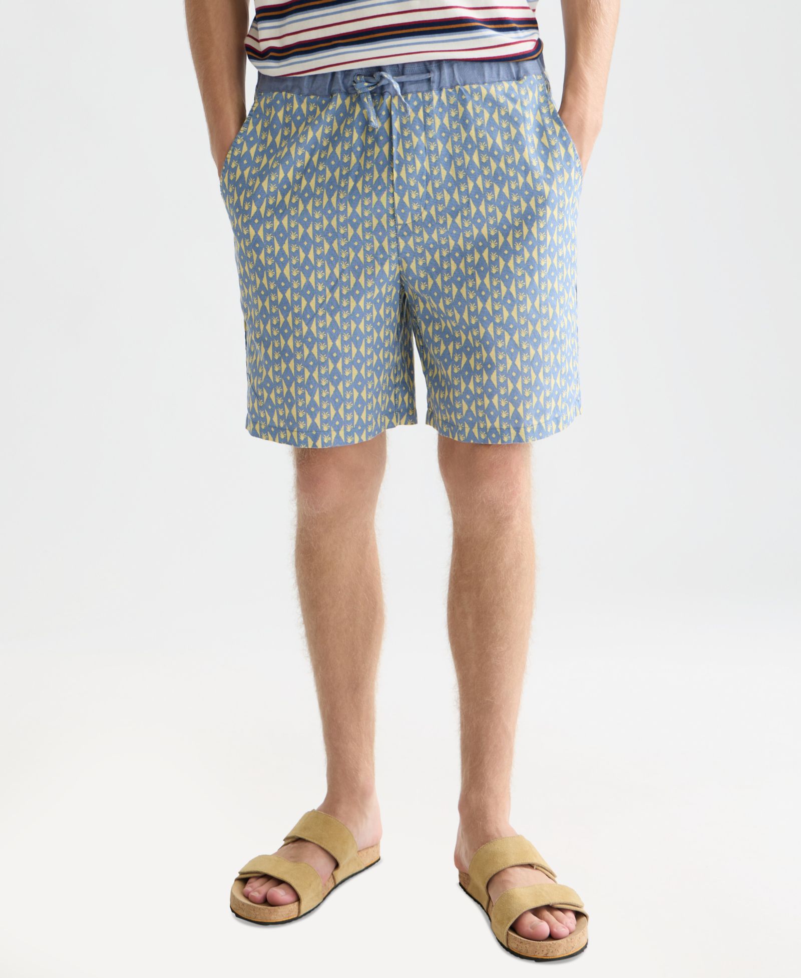 Мужские шорты SCOTCH & SODA Linen-Blend Fave Printed Bermuda