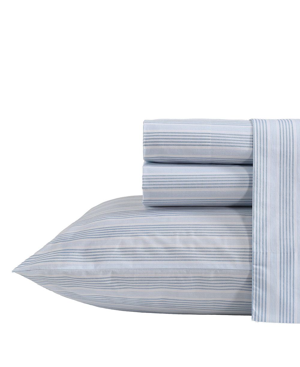 Nautica Tayleur Stripe 200-Thread Count Cotton Percale 4-Pc. Sheet Set, King