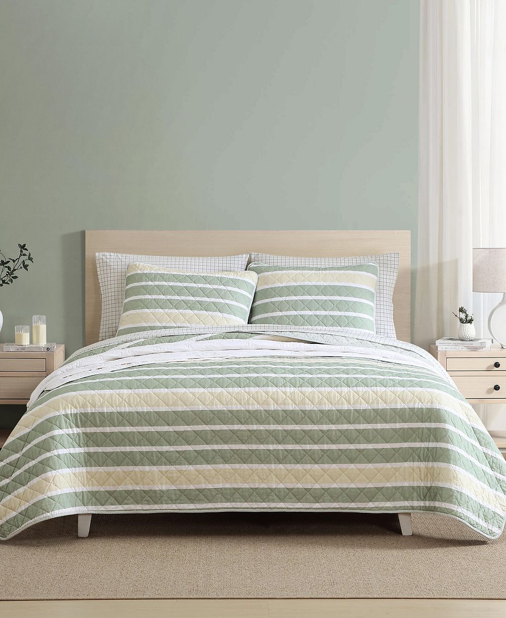 Nautica Varadero Stripe Cotton Reversible 3-Pc. Quilt Set, Full/Queen
