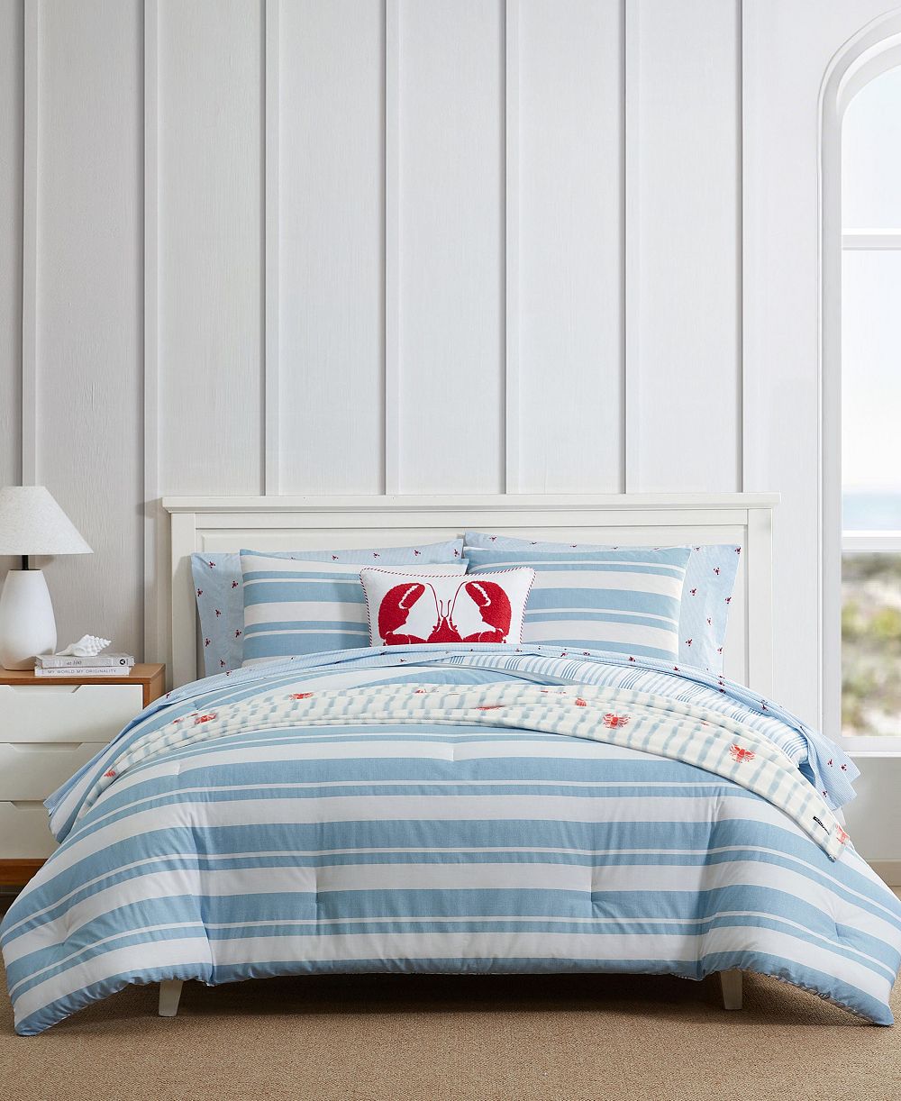 Nautica Riverside Stripe Cotton Reversible 3-Pc. Comforter Set, Full/Queen