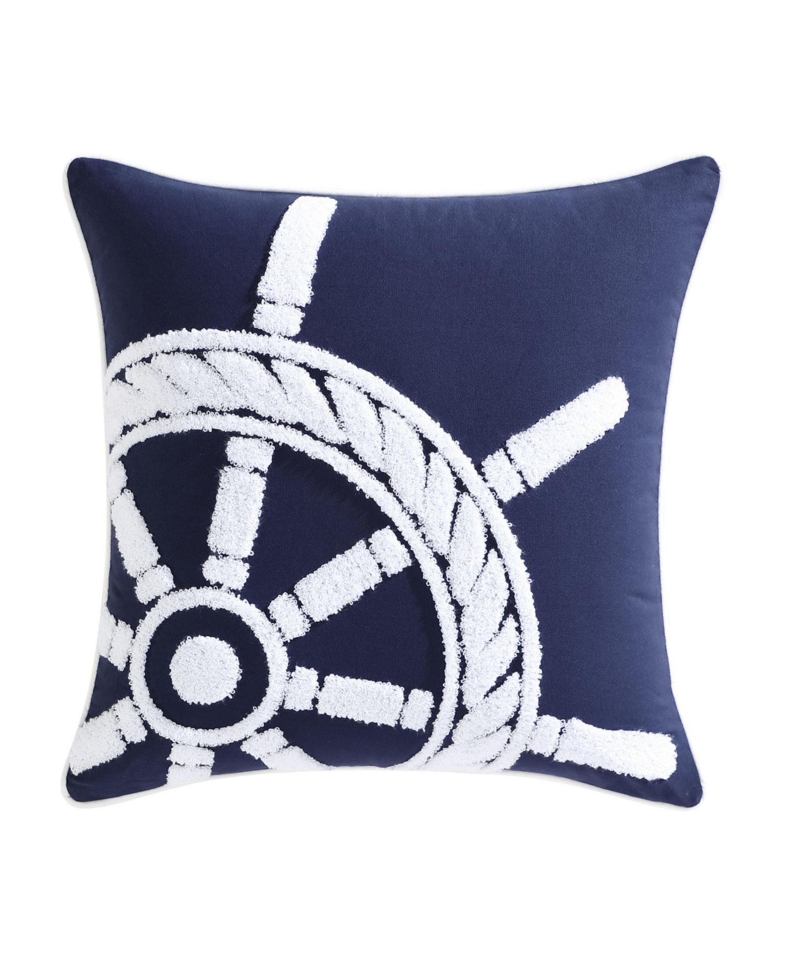 Nautica Ships Wheel Cotton Square Decorative Pillow, 20" x 20"