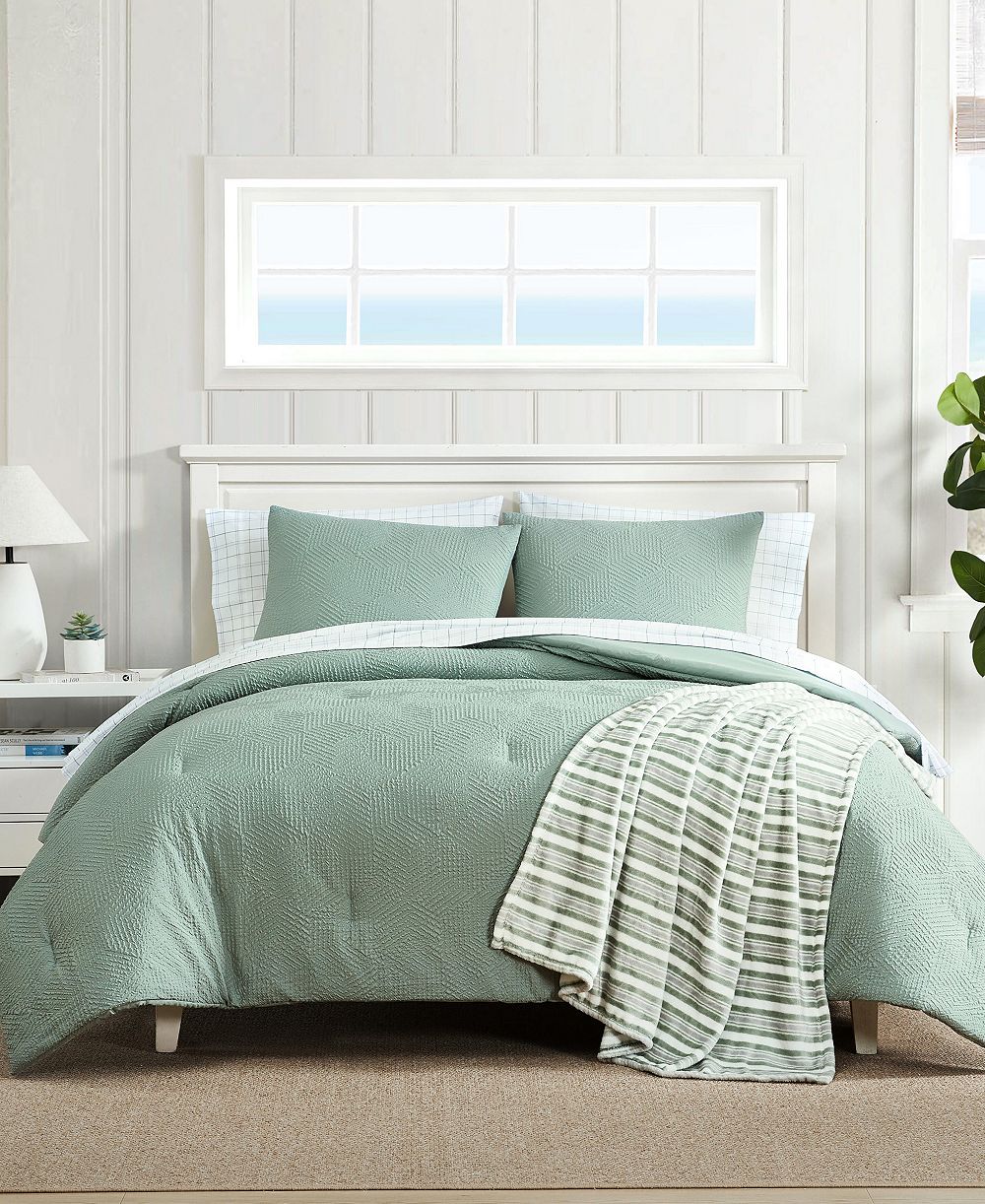Комплект постельного белья Nautica Broken Lines Embossed, 8-Pc. Comforter Set, Queen