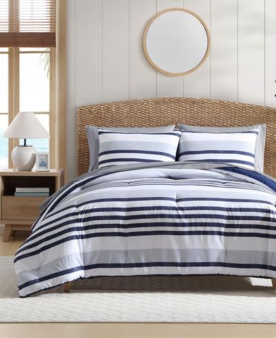 Комплект из 7 шт. Nautica Palm Coast Stripe Comforter, Queen
