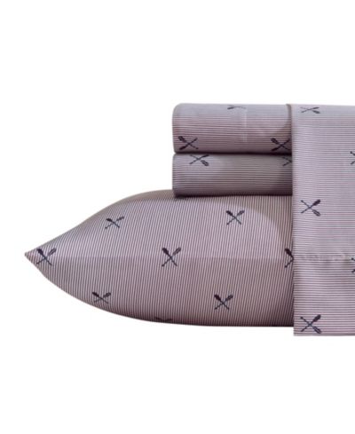 Nautica Coxswain комплект постельного белья из микрофибры с принтом, 4 шт., Full