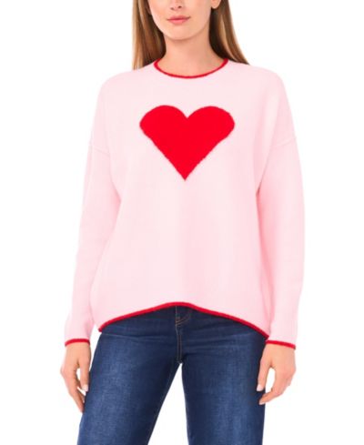 CeCe Women's Heart Long-Sleeve Sweater
