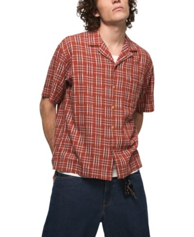 Lucky Brand Мужская рубашка Camp Collar Boxy Plaid