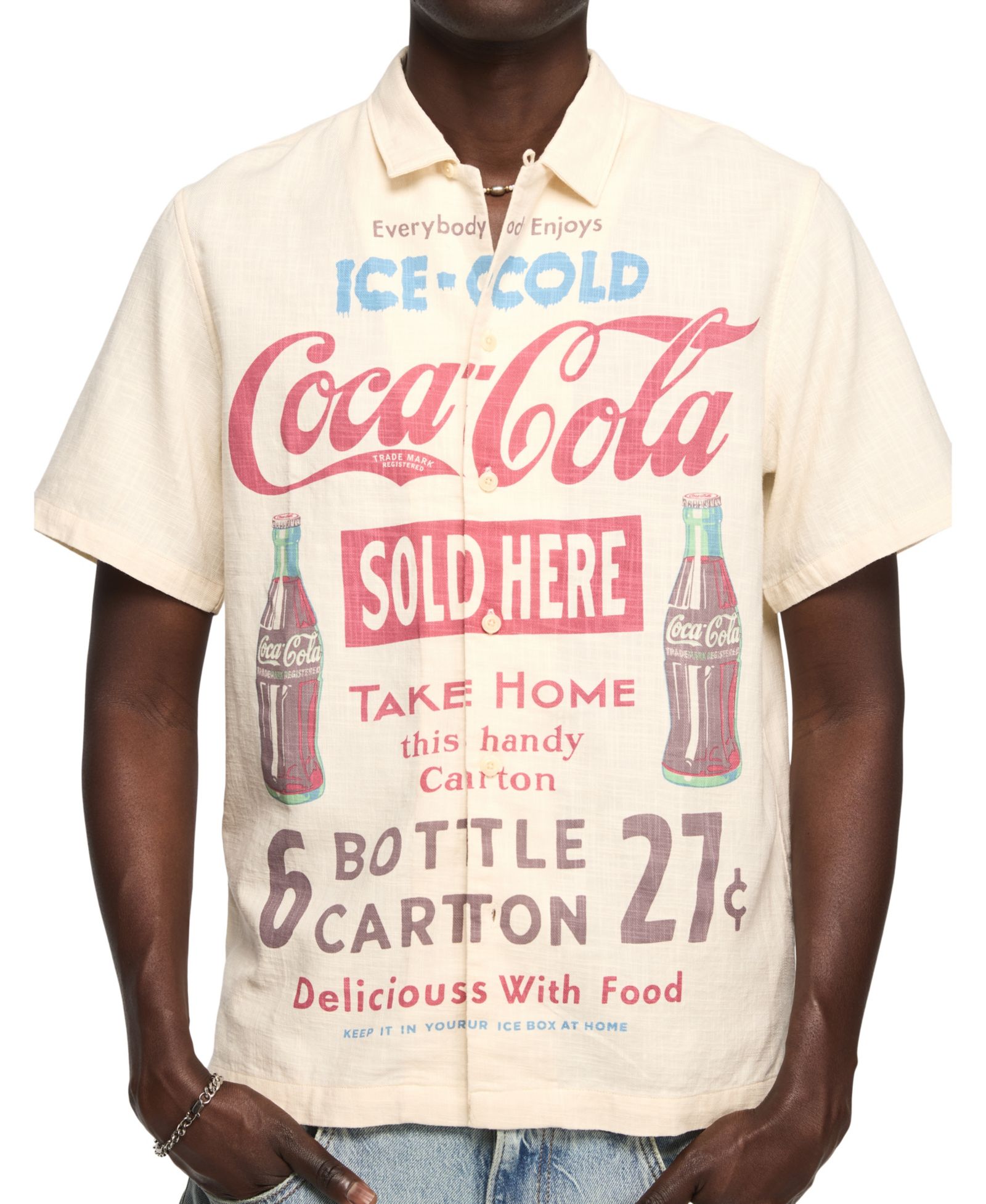 Мужская рубашка Lucky Brand Vintage Coca Cola Print Button-Down