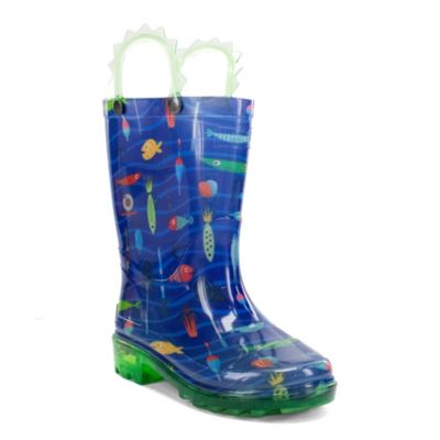 Western Chief Kids Fish On Lighted Rain Boot