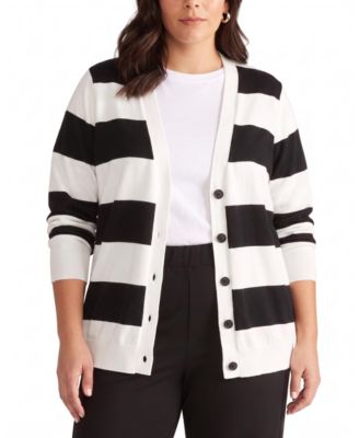 Black/ecru rugby stripe