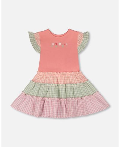 Детское хлопковое двухслойное платье Deux par Deux Toddler Girls Cotton Bi-Material Dress