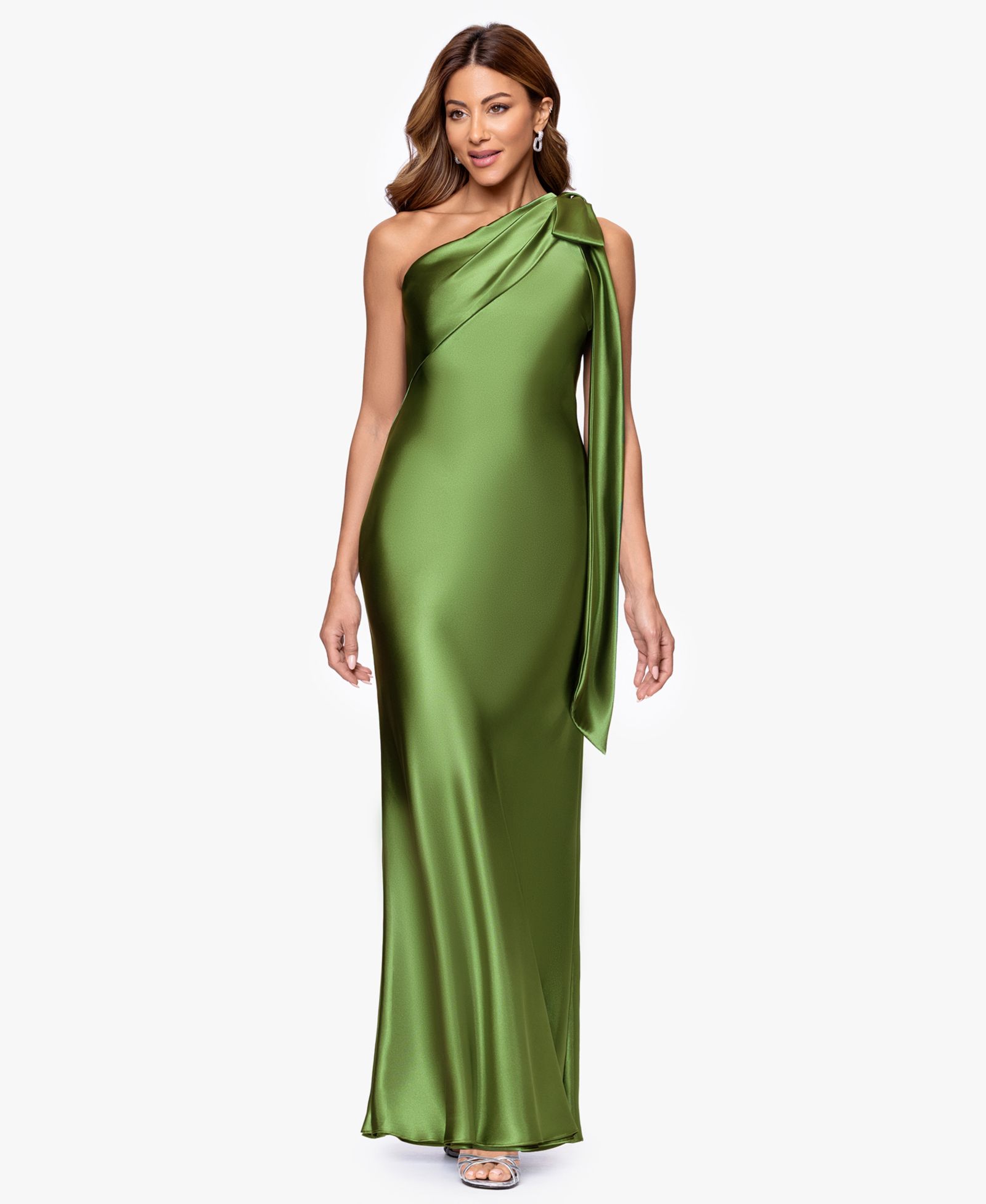 Женское вечернее платье Betsy & Adam One-Shoulder Ball Gown